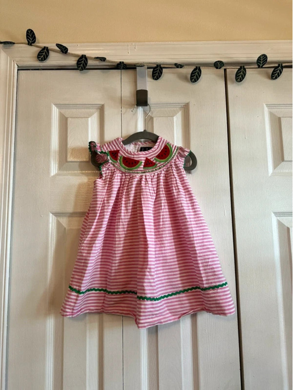 Lil’ Cactus smocked watermelon dress, size 6-12 months